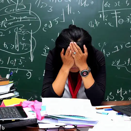 What are the symptoms of mental exhaustion in teachers?