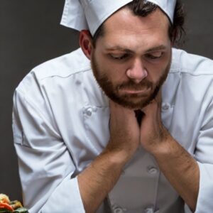 What are the symptoms of mental exhaustion in chefs?