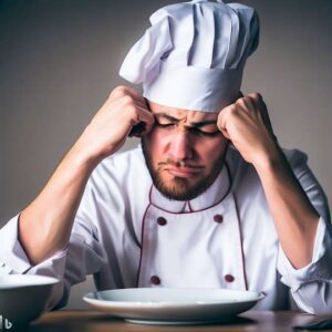 What are the symptoms of mental exhaustion in chefs?